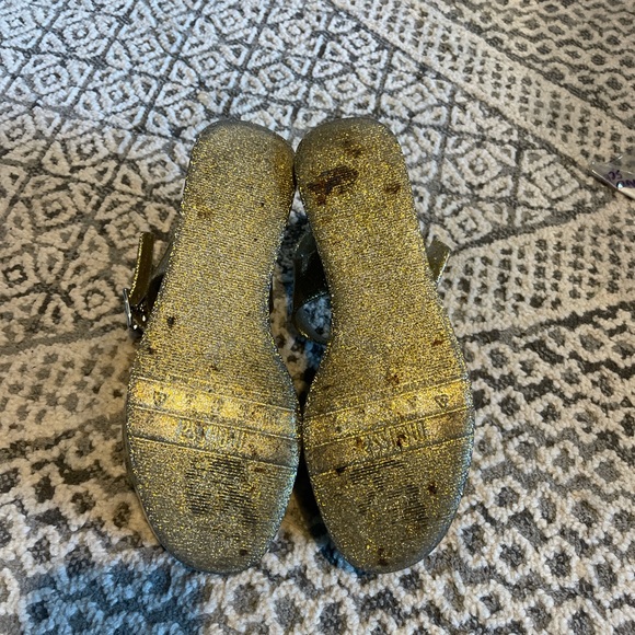 Melissa Shoes Mar Platform Jelly Sandals Gold Glitter Sz 6 - Picture 5 of 7